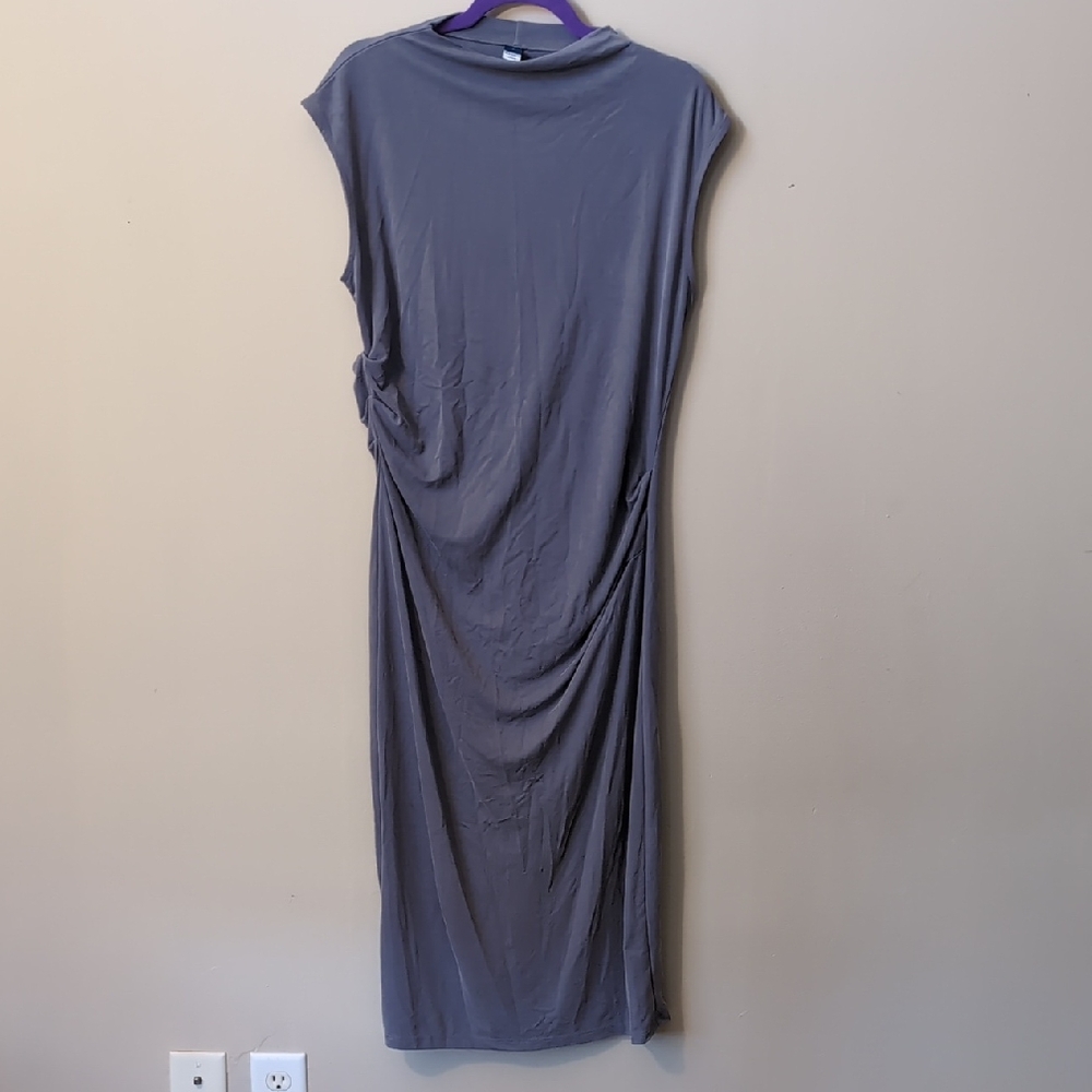 Old Navy Gray Sleeveless Draped Maxi Dress